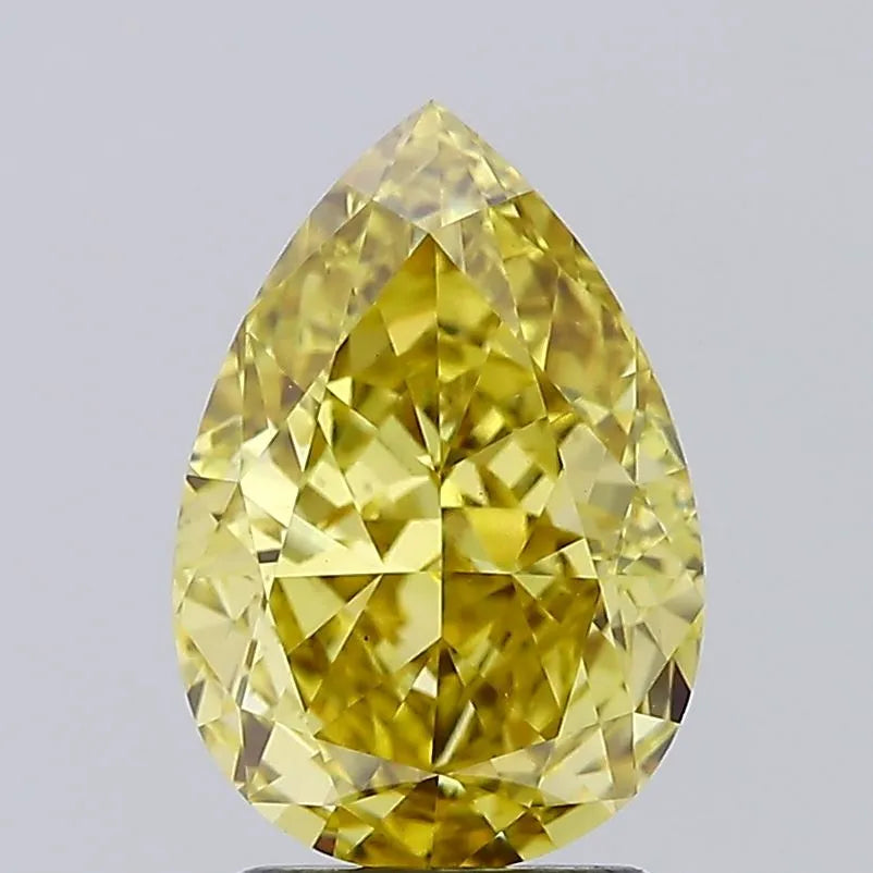 2.85ct Pear Lab Grown Diamond (Colour Fancy Vivid Yellow, Clarity VS1, IGI Certified)