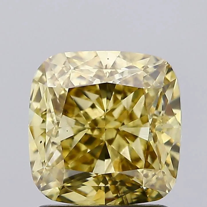 2.02ct Cushion modified Lab Grown Diamond (Colour Fancy Intense Yellow, Clarity VS2, IGI Certified)