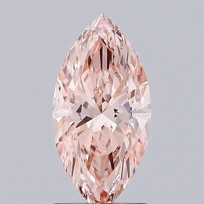 1.37ct Marquise Lab Grown Diamond (Colour Fancy Intense Orange Pink, Clarity VS2, IGI Certified)