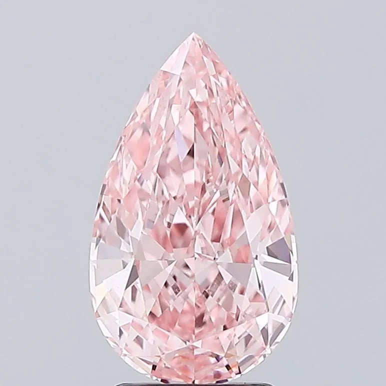 2.50ct Pear Lab Grown Diamond (Colour Fancy Vivid Pink, Clarity VVS2, IGI Certified)