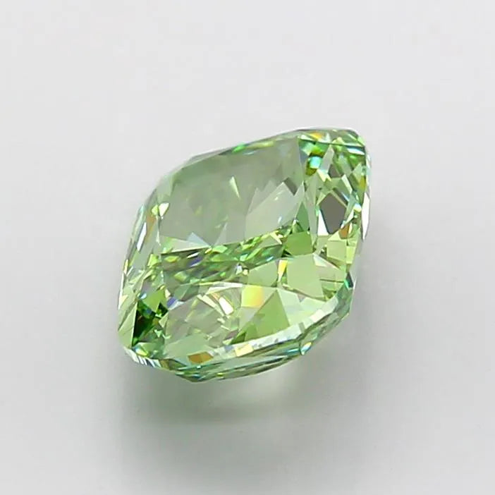 3.00ct Cushion modified Lab Grown Diamond (Colour Fancy Vivid Green, Clarity VVS1, IGI Certified)