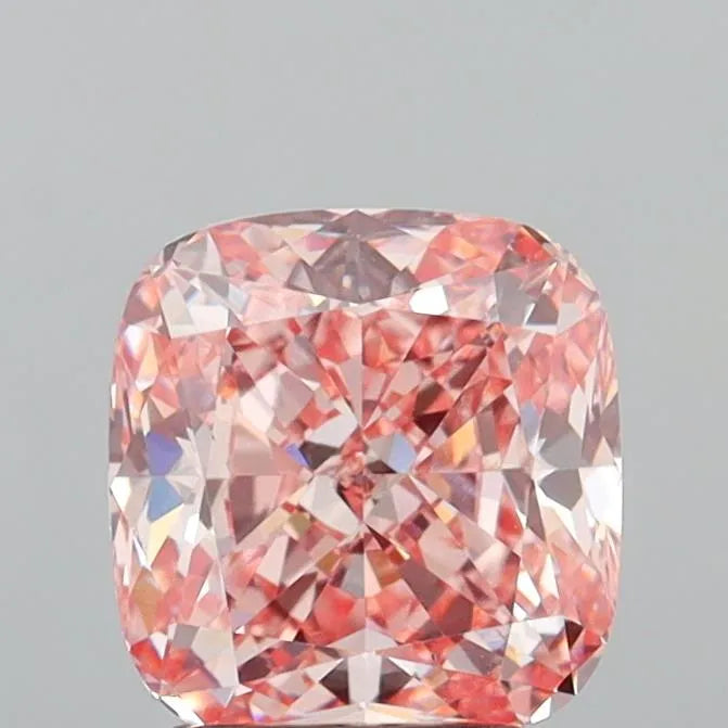 3.00ct Cushion modified Lab Grown Diamond (Colour Fancy Vivid Pink, Clarity VS1, IGI Certified)