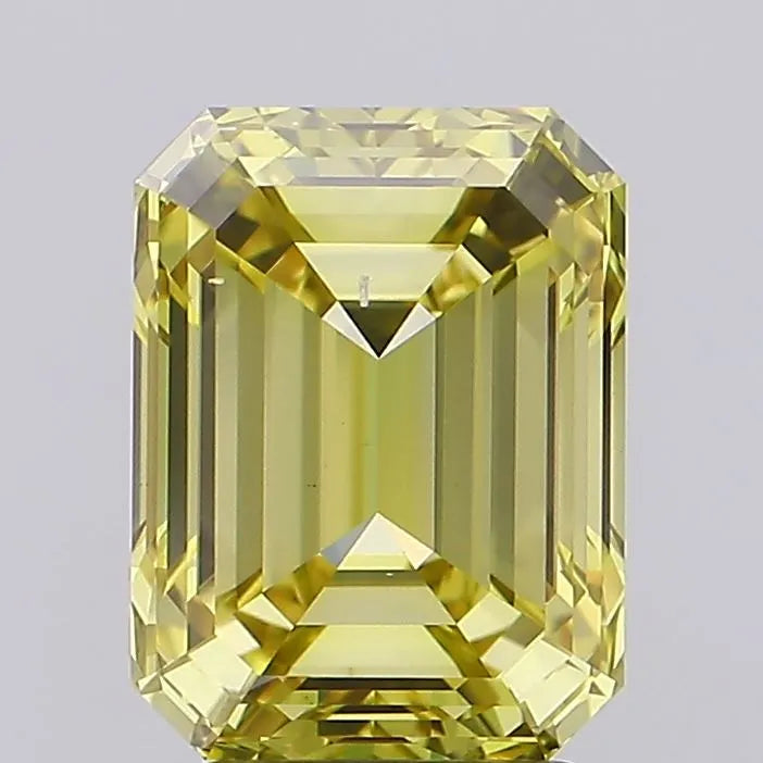 3.00ct Emerald Lab Grown Diamond (Colour Fancy Intense Yellow, Clarity VS2, IGI Certified)