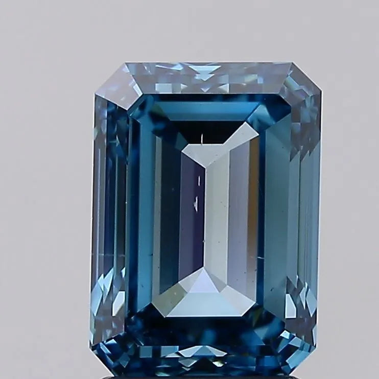 3.00ct Emerald Lab Grown Diamond (Colour Fancy Vivid Blue, Clarity SI1, IGI Certified)