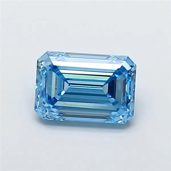 3.00ct Emerald Lab Grown Diamond (Colour Fancy Vivid Blue, Clarity VS1, IGI Certified)