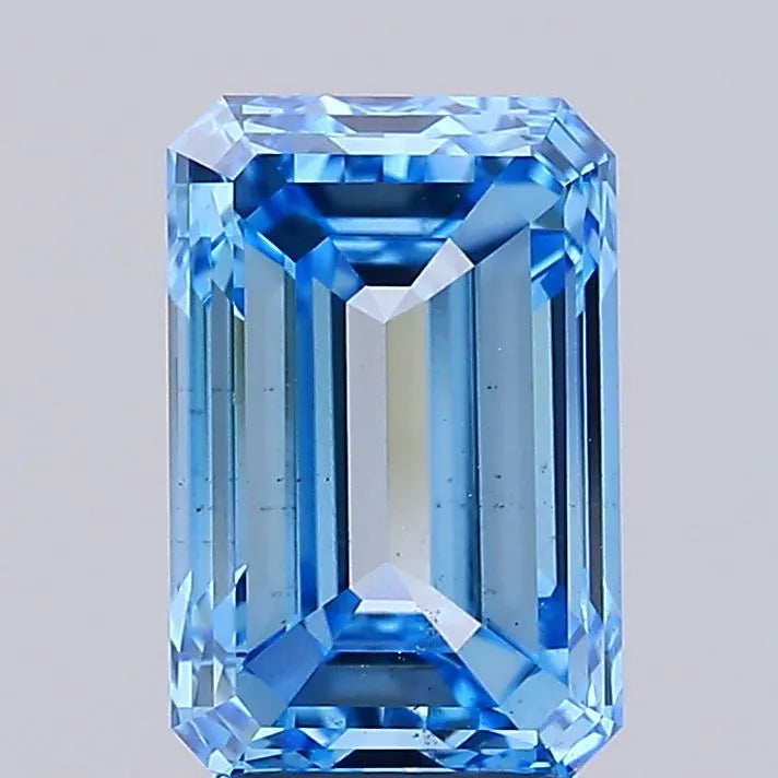 3.00ct Emerald Lab Grown Diamond (Colour Fancy Vivid Blue, Clarity VS2, IGI Certified)
