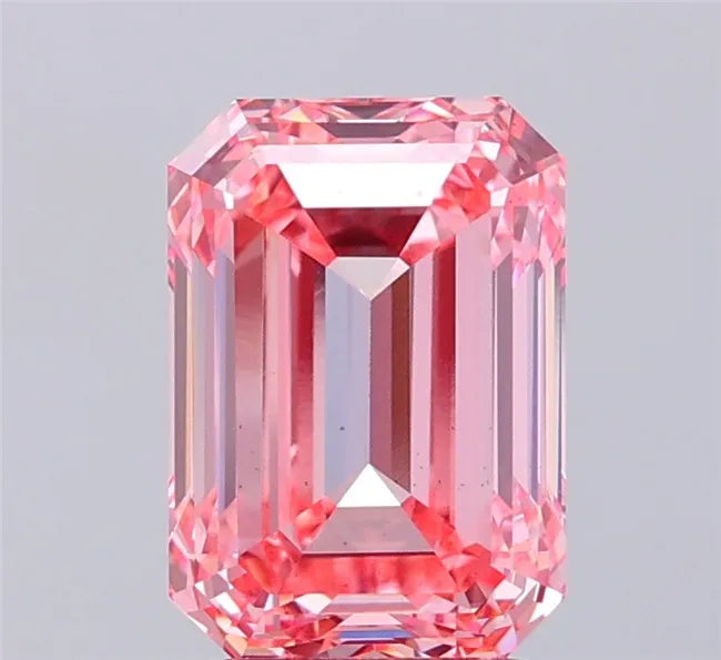 3.00ct Emerald Lab Grown Diamond (Colour Fancy Vivid Pink, Clarity VS1, IGI Certified)