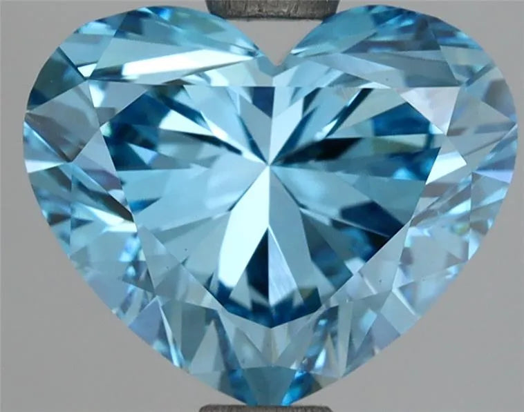 3.00ct Heart Lab Grown Diamond (Colour Fancy Vivid Blue, Clarity VS2, IGI Certified)