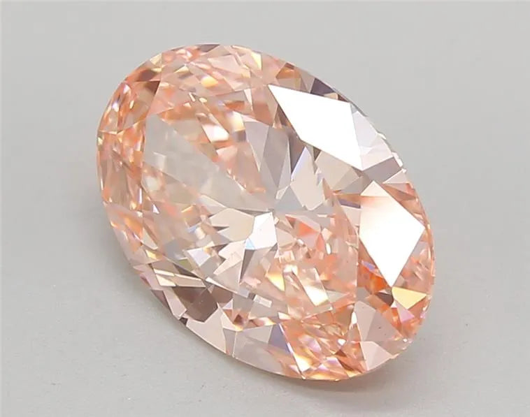 3.00ct Oval Lab Grown Diamond (Colour Fancy Orange Pink, Clarity VS2, Cut GD, IGI Certified)