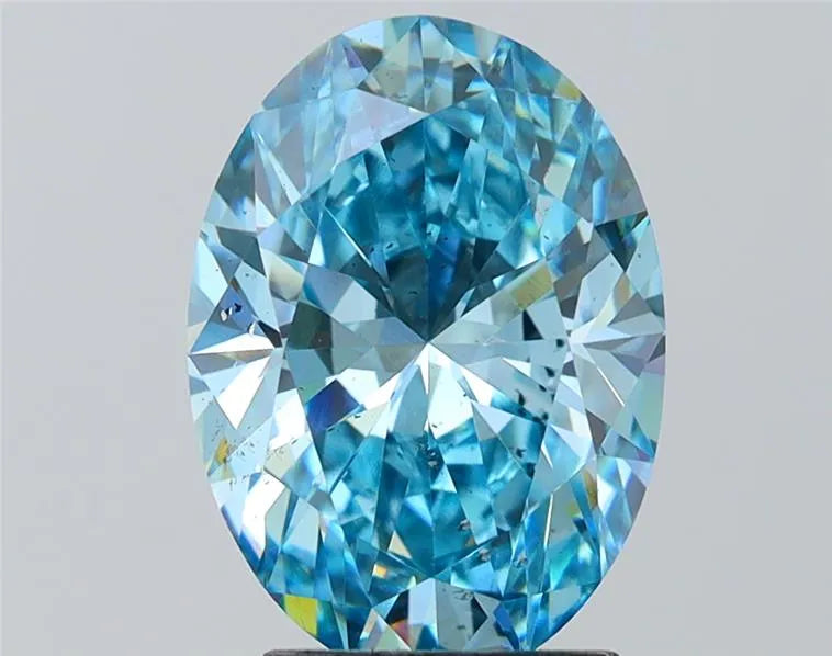 3.00ct Oval Lab Grown Diamond (Colour Fancy Vivid Blue, Clarity SI2, IGI Certified)