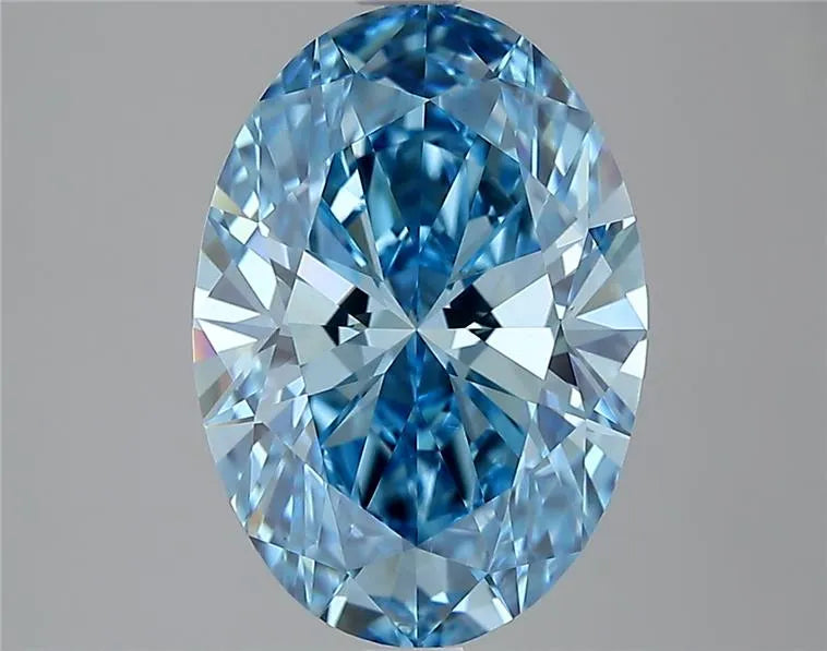 3.00ct Oval Lab Grown Diamond (Colour Fancy Vivid Blue, Clarity VVS2, IGI Certified)