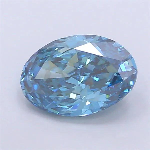 3.00ct Oval Lab Grown Diamond (Colour Fancy Vivid Blue, Clarity VVS2, IGI Certified)
