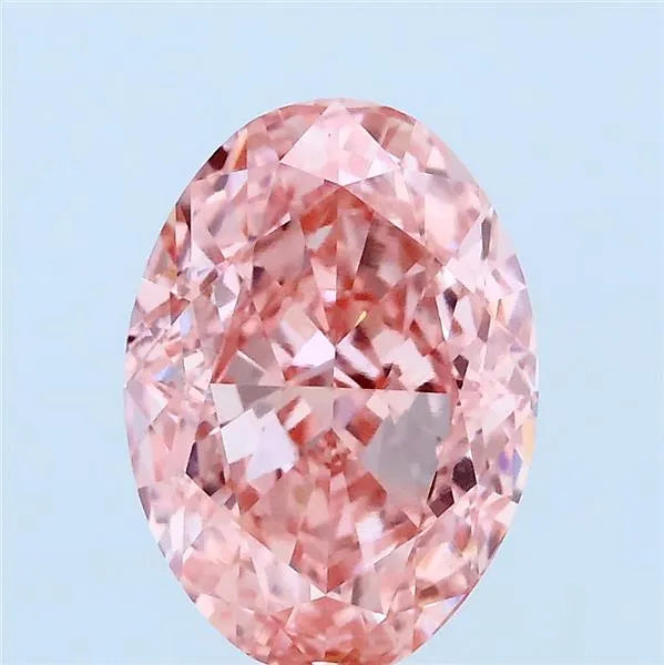 3.00ct Oval Lab Grown Diamond (Colour Fancy Vivid Pink, Clarity VS1, IGI Certified)