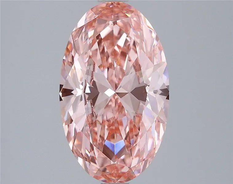 3.00ct Oval Lab Grown Diamond (Colour Fancy Vivid Pink, Clarity VS1, IGI Certified)