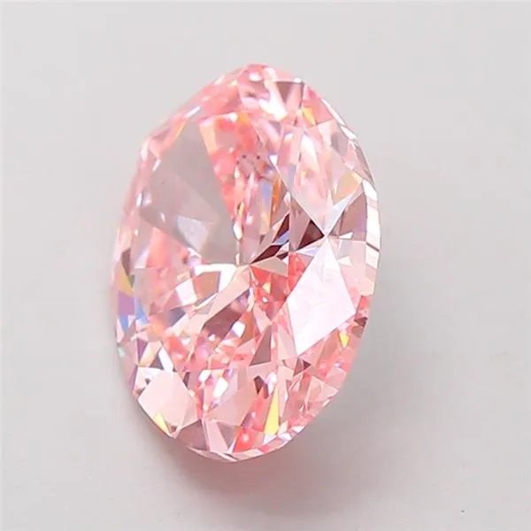 3.00ct Oval Lab Grown Diamond (Colour Fancy Vivid Pink, Clarity VVS2, IGI Certified)
