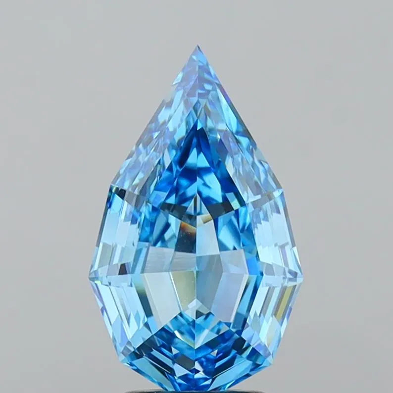 3.00ct Pear Lab Grown Diamond (Colour Fancy Vivid Blue, Clarity VVS2, IGI Certified)