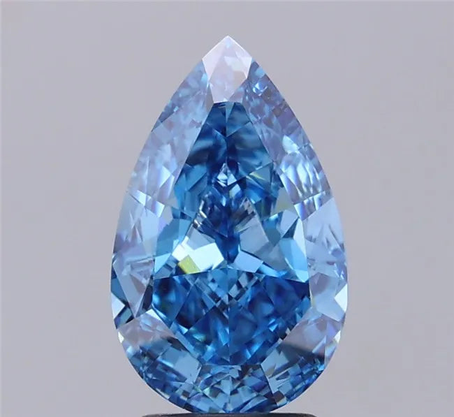 3.00ct Pear Lab Grown Diamond (Colour Fancy Vivid Blue, Clarity VVS2, IGI Certified)