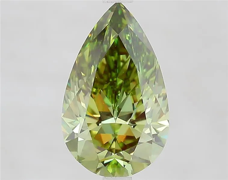 3.00ct Pear Lab Grown Diamond (Colour Fancy Vivid Green, Clarity VS1, IGI Certified)