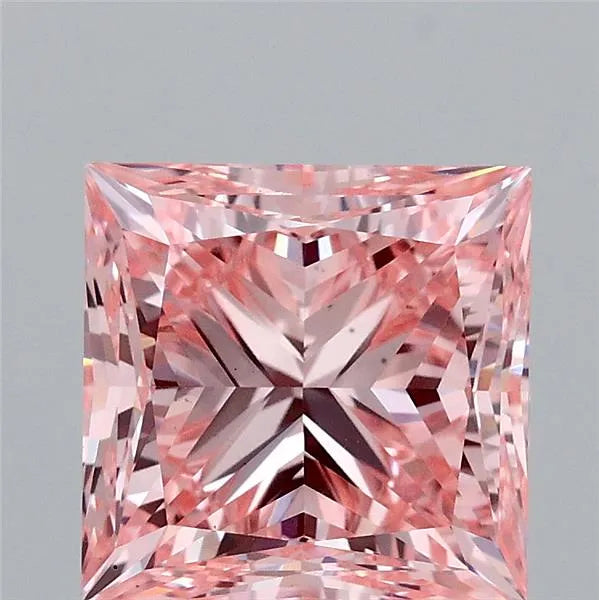 3.00ct Princess Lab Grown Diamond (Colour Fancy Vivid Pink, Clarity VS1, IGI Certified)