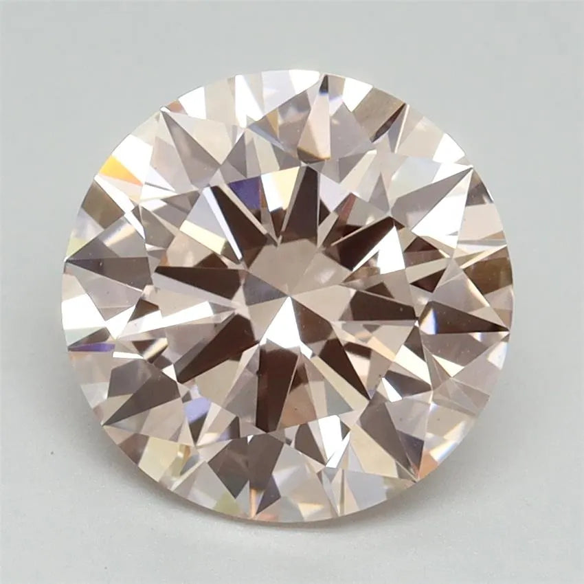 3.00ct Round Lab Grown Diamond (Colour Fancy Pink, Clarity VS1, Cut ID, IGI Certified)