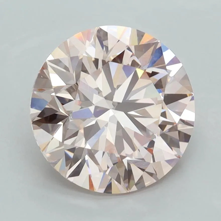 3.00ct Round Lab Grown Diamond (Colour Fancy Pink, Clarity VVS2, Cut EX, IGI Certified)