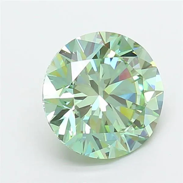 3.00ct Round Lab Grown Diamond (Colour Fancy Vivid Green, Clarity VS1, Cut EX, IGI Certified)