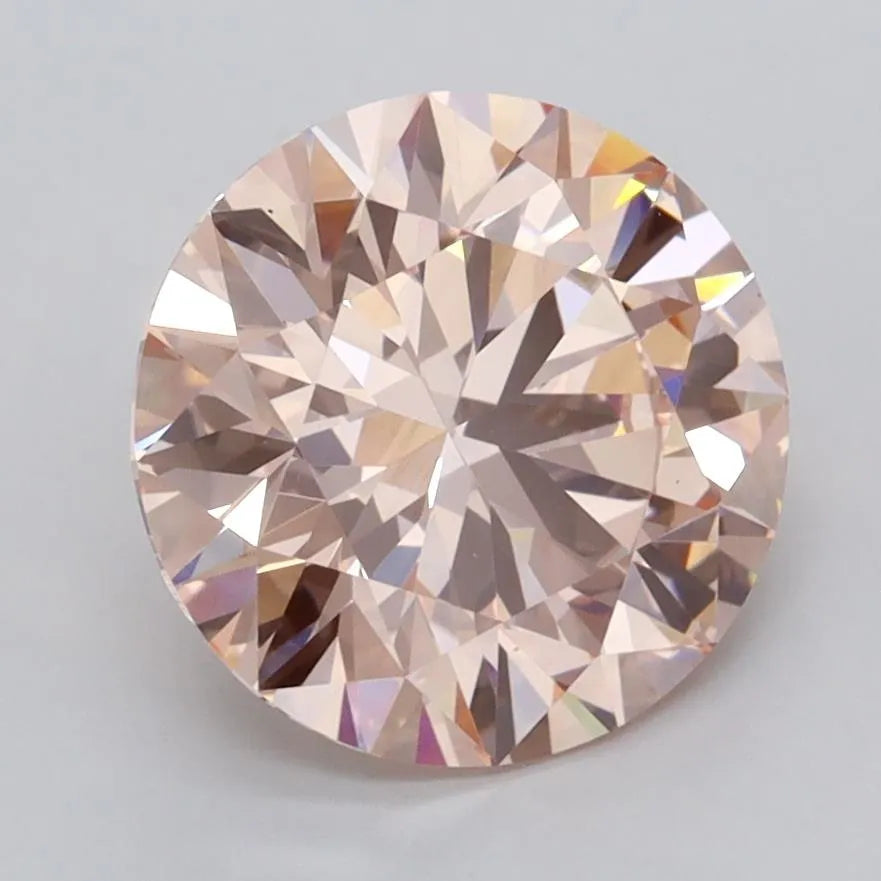 3.00ct Round Lab Grown Diamond (Colour Fancy Vivid Pink, Clarity VS1, Cut ID, IGI Certified)