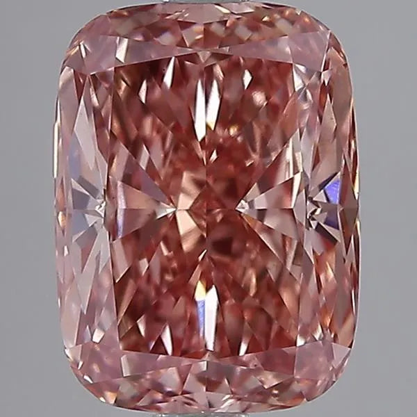 3.01ct Cushion modified Lab Grown Diamond (Colour Fancy Vivid Brownish Pink, Clarity VS1, IGI Certified)