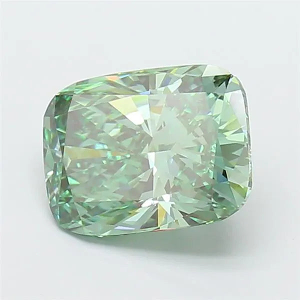 3.01ct Cushion modified Lab Grown Diamond (Colour Fancy Vivid Green, Clarity VVS2, IGI Certified)