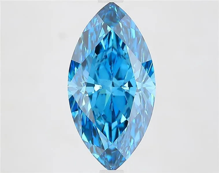 3.01ct Marquise Lab Grown Diamond (Colour Fancy Vivid Blue, Clarity VS1, IGI Certified)