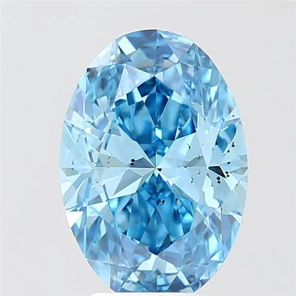3.01ct Oval Lab Grown Diamond (Colour Fancy Vivid Blue, Clarity SI1, IGI Certified)