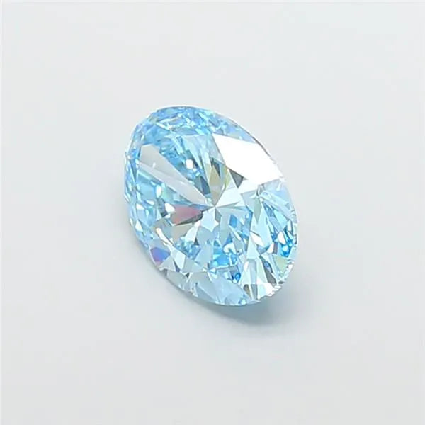 3.01ct Oval Lab Grown Diamond (Colour Fancy Vivid Blue, Clarity VS1, IGI Certified)