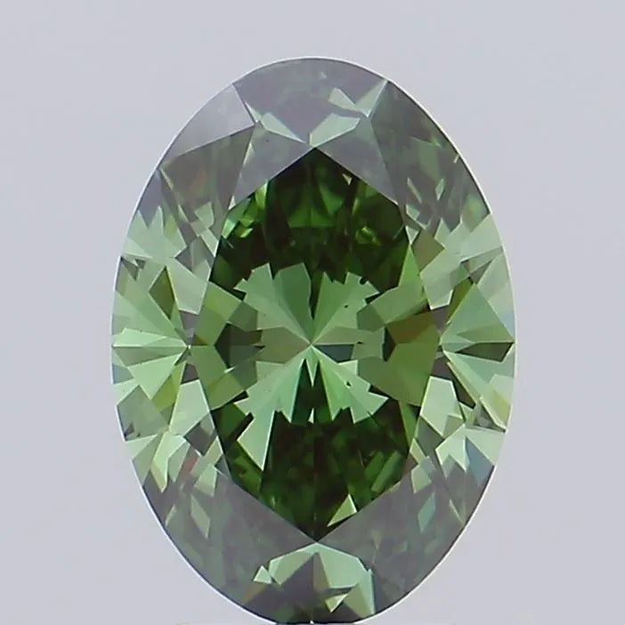 3.01ct Oval Lab Grown Diamond (Colour Fancy Vivid Green, Clarity VS1, IGI Certified)