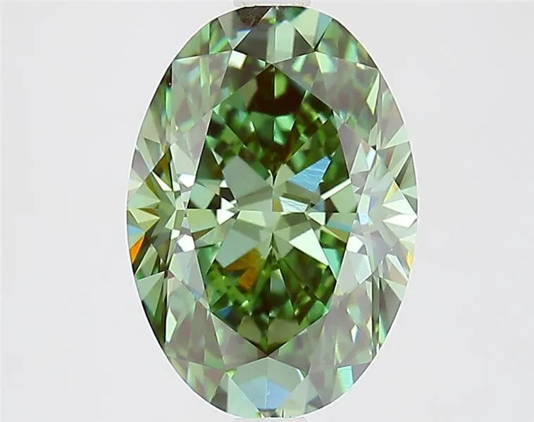 3.01ct Oval Lab Grown Diamond (Colour Fancy Vivid Green, Clarity VS1, IGI Certified)