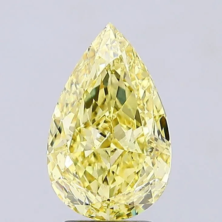 3.01ct Pear Lab Grown Diamond (Colour Fancy Intense Yellow, Clarity VS2, IGI Certified)