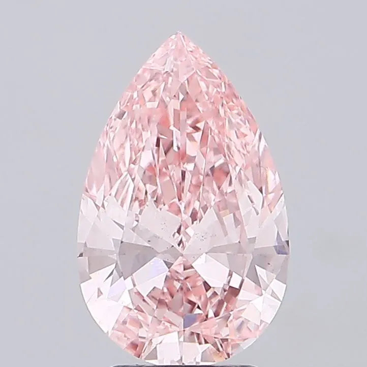 3.01ct Pear Lab Grown Diamond (Colour Fancy Vivid Pink, Clarity VS1, IGI Certified)