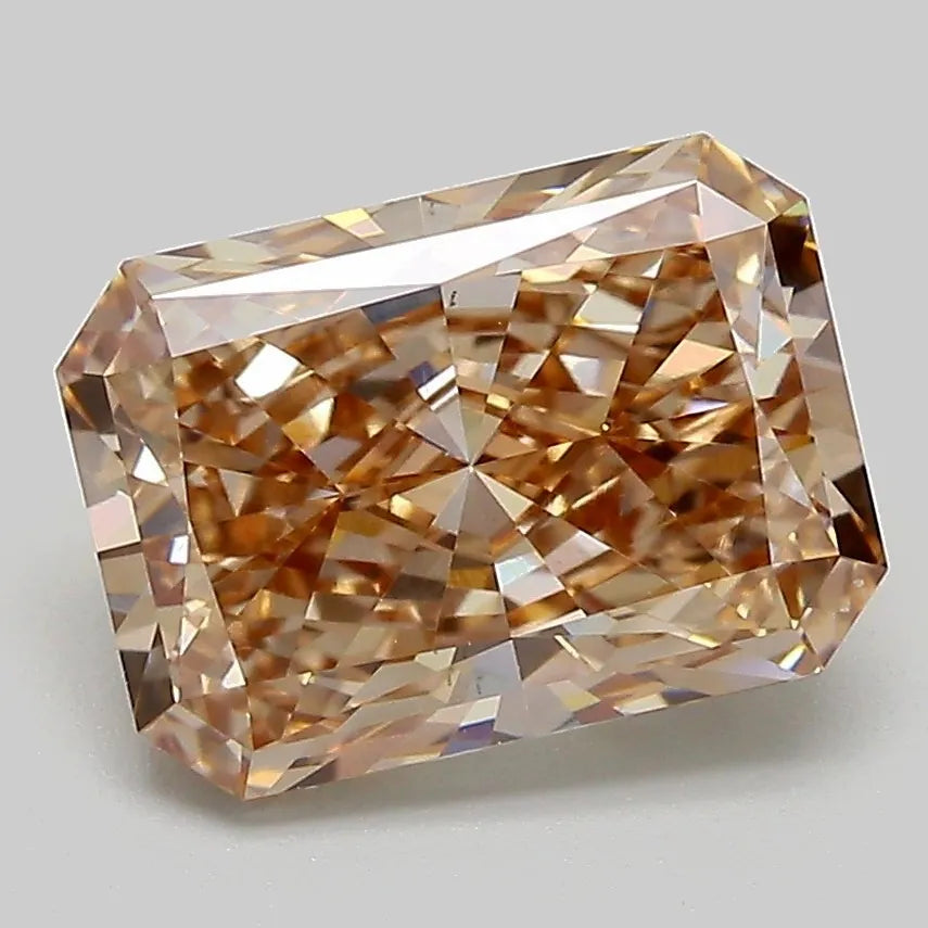 3.01ct Radiant Lab Grown Diamond (Colour Fancy Light Brown, Clarity VS1, IGI Certified)