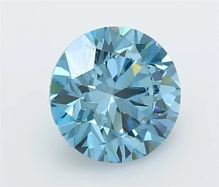3.01ct Round Lab Grown Diamond (Colour Fancy Vivid Blue, Clarity VS1, Cut ID, IGI Certified)