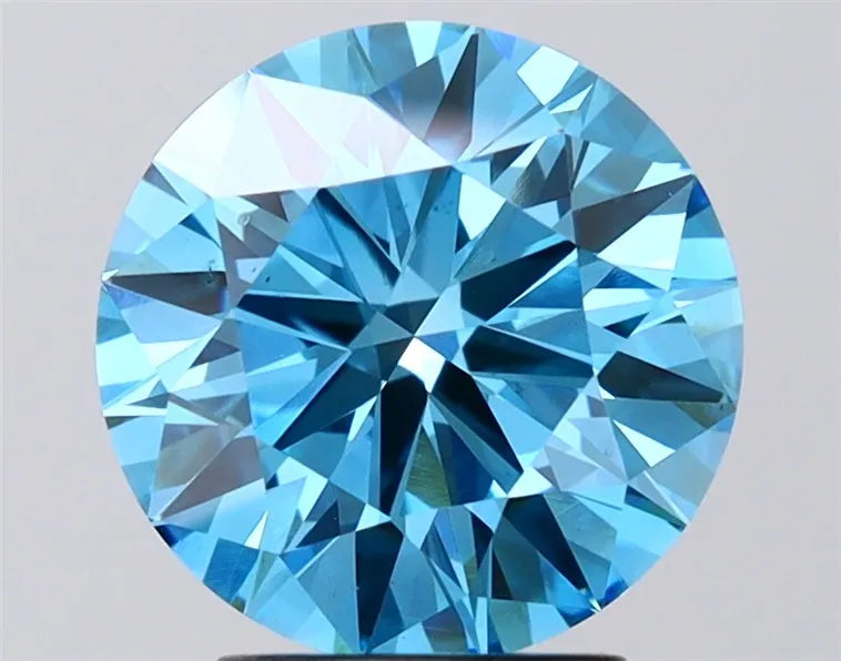 3.01ct Round Lab Grown Diamond (Colour Fancy Vivid Blue, Clarity VS1, Cut ID, IGI Certified)