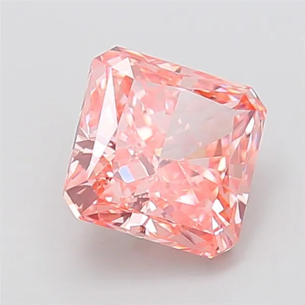 3.01ct Square radiant Lab Grown Diamond (Colour Fancy Vivid Pink, Clarity VVS2, IGI Certified)