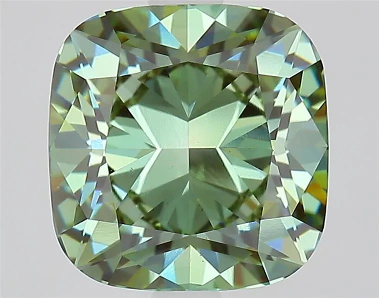 3.02ct Cushion modified Lab Grown Diamond (Colour Fancy Vivid Green, Clarity VS1, IGI Certified)