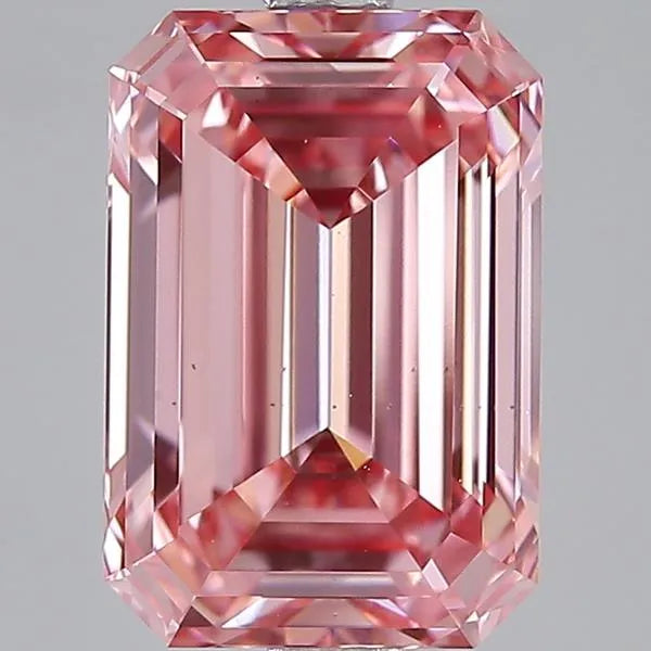 3.02ct Emerald Lab Grown Diamond (Colour Fancy Vivid Pink, Clarity VS2, IGI Certified)