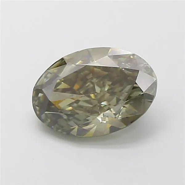 3.02ct Oval Lab Grown Diamond (Colour Fancy Gray Green, Clarity VS2, IGI Certified)