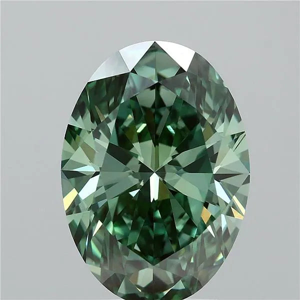 3.02ct Oval Lab Grown Diamond (Colour Fancy Vivid Green, Clarity VVS2, IGI Certified)
