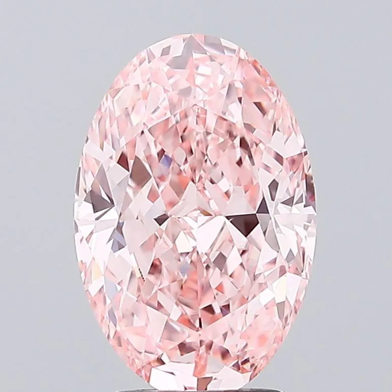 3.02ct Oval Lab Grown Diamond (Colour Fancy Vivid Pink, Clarity VVS2, IGI Certified)