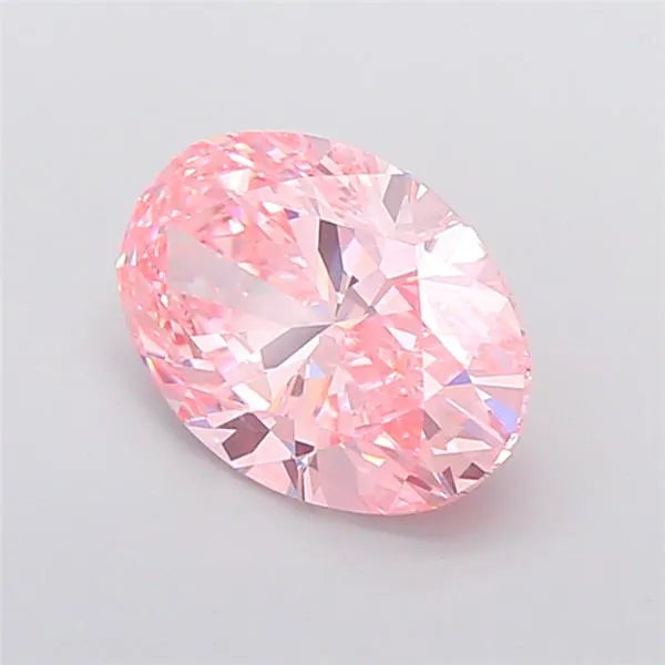 3.02ct Oval Lab Grown Diamond (Colour Fancy Vivid Pink, Clarity VVS2, IGI Certified)