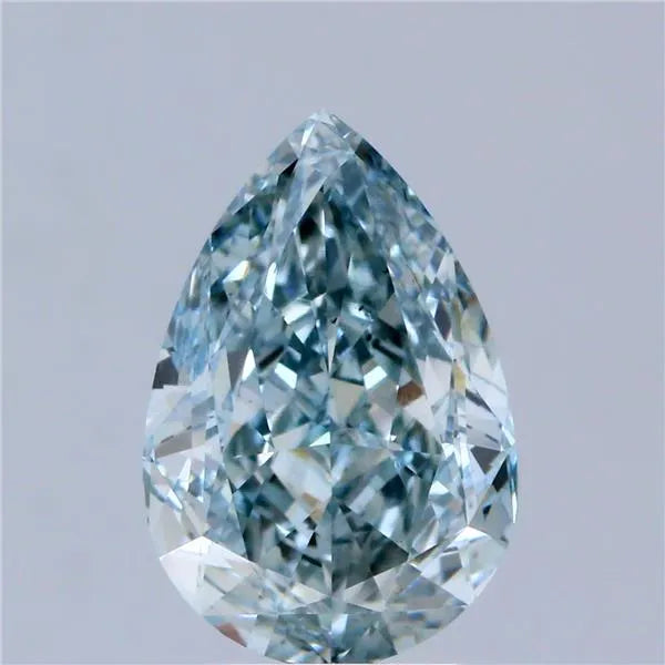 3.02ct Pear Lab Grown Diamond (Colour Fancy Intense Greenish Blue, Clarity VS2, IGI Certified)
