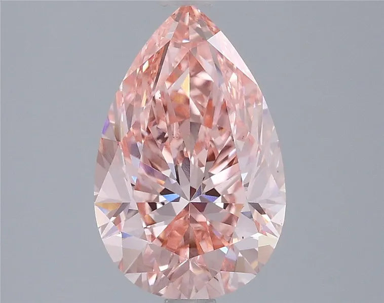 3.02ct Pear Lab Grown Diamond (Colour Fancy Vivid Pink, Clarity VS1, IGI Certified)