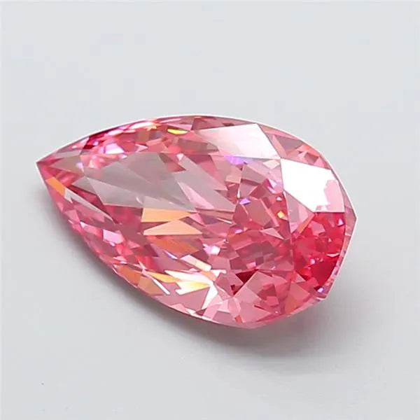 3.02ct Pear Lab Grown Diamond (Colour Fancy Vivid Pink, Clarity VS2, IGI Certified)