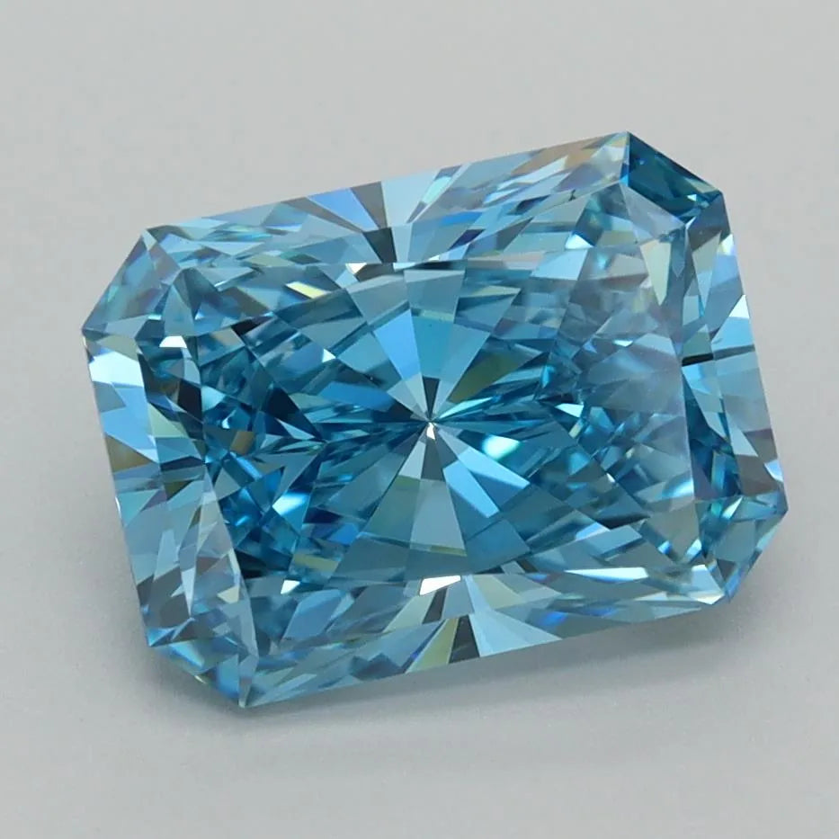 3.02ct Radiant Lab Grown Diamond (Colour Fancy Vivid Blue, Clarity VS1, IGI Certified)